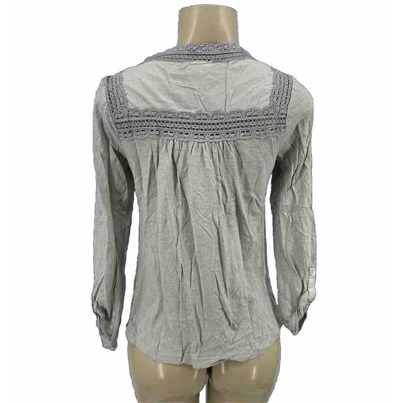 Anthropologie Meadow & Rue XS Women Button Up Shirt Top Crochet Cotton T14 - Picture 4 of 9